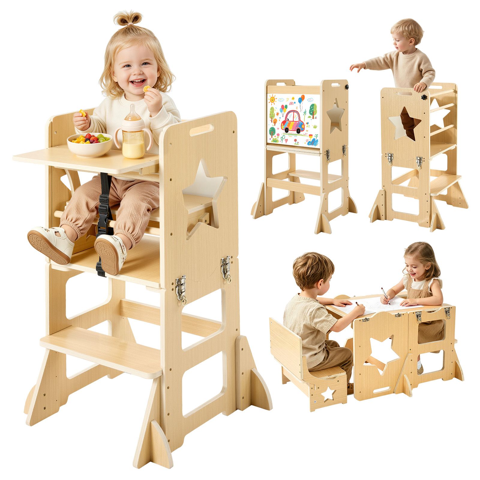 Drewniana wieża dla maluchów,  – Toddler Learning Tower recenzja i cena